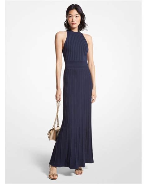 michael michael kors mosaic border twist halter knit dress navy|MICHAEL Michael Kors Casual and day dresses for Women.